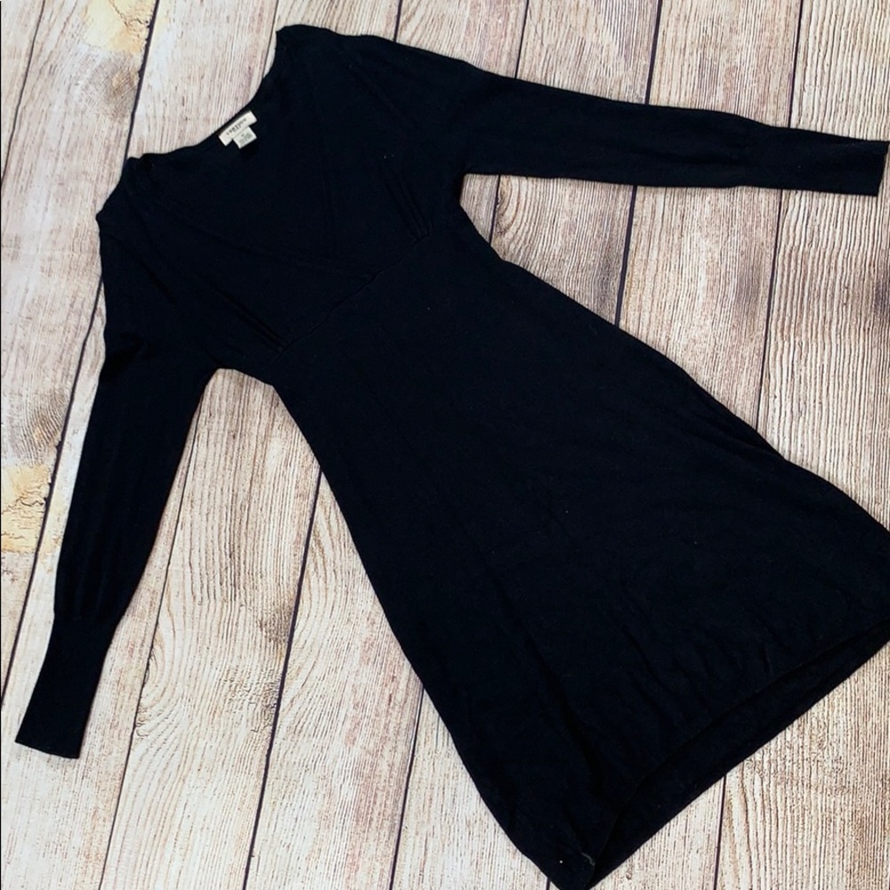 Black form fitting sweater dress